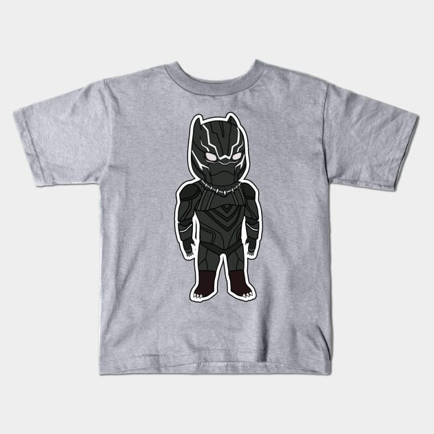 Black Phanter Cute Face Kids T-Shirt by HijriFriza